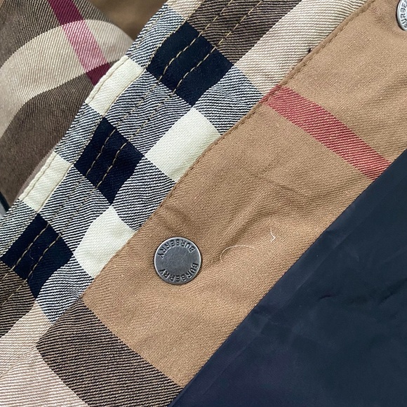 BURBERRY Brown Check Hooded Down Jacket - Picture 7 of 14